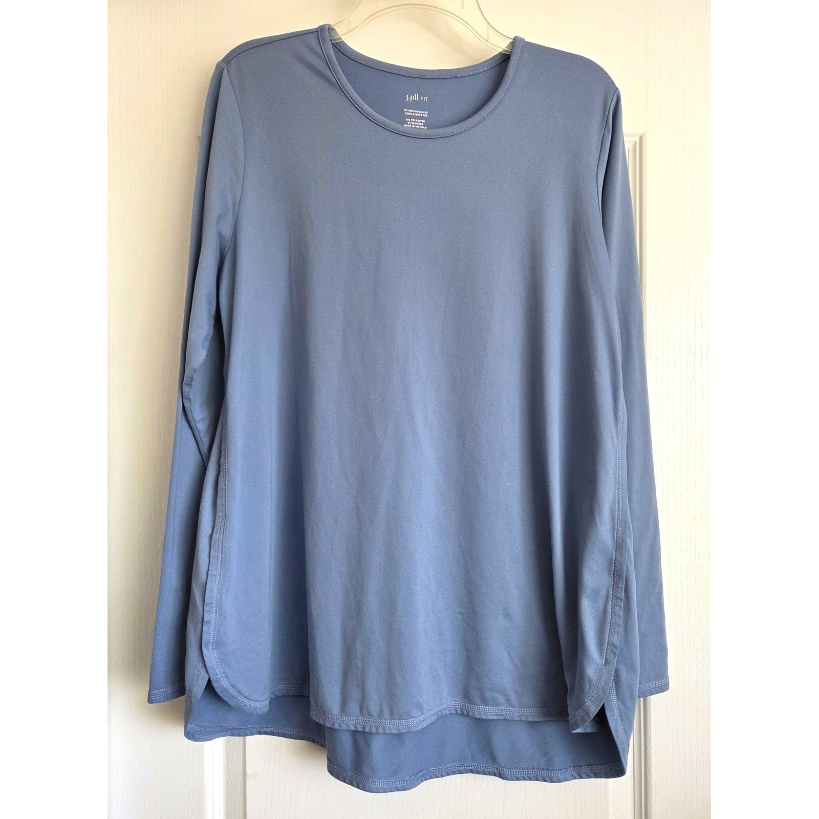 J. Jill Fit Performance Blue Long Sleeve Tee Sz L Activewear